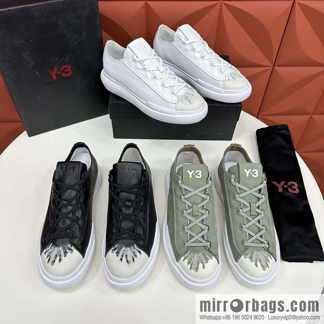 💋💍Y-3 new products, casual shoes board shoes, old man Yamamoto-Yoji graffiti toe lace-up versatile style platform men's board shoes
