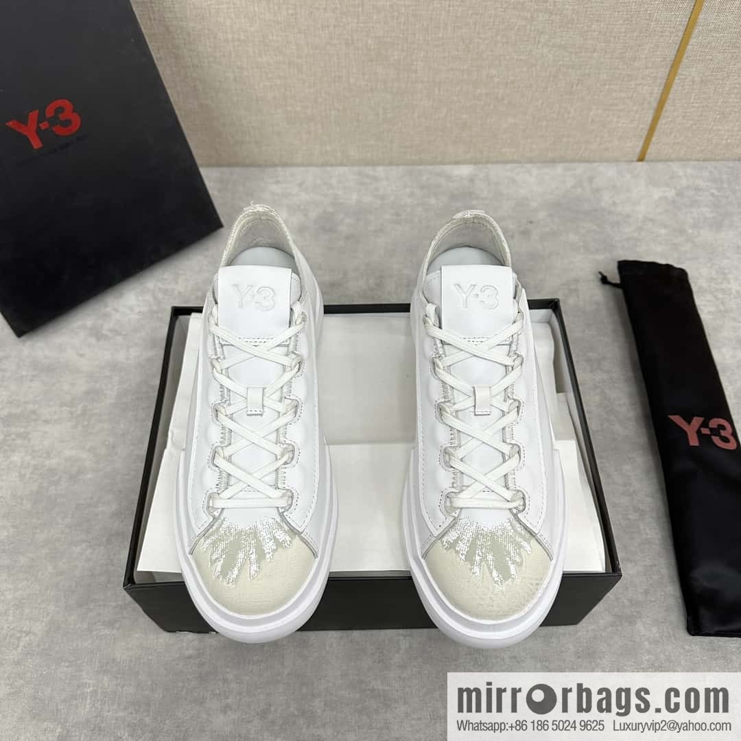 💋💍Y-3 new products, casual shoes board shoes, old man Yamamoto-Yoji graffiti toe lace-up versatile style platform men's board shoes
