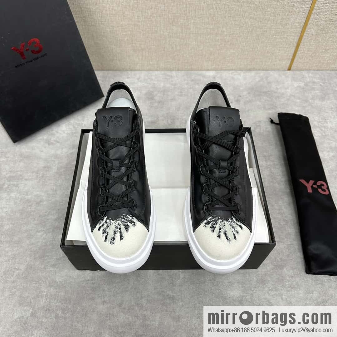 💋💍Y-3 new products, casual shoes board shoes, old man Yamamoto-Yoji graffiti toe lace-up versatile style platform men's board shoes