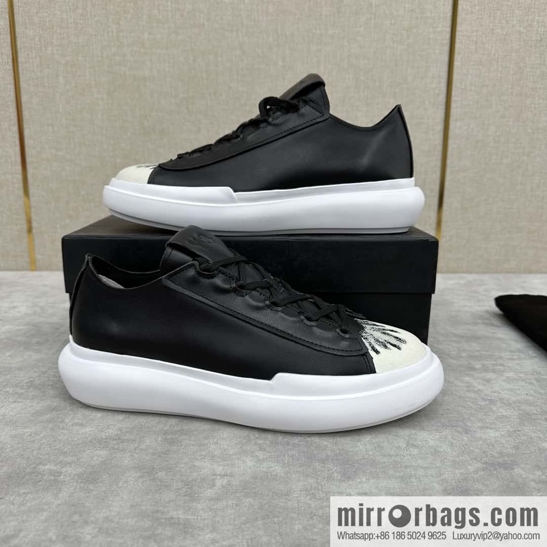 💋💍Y-3 new products, casual shoes board shoes, old man Yamamoto-Yoji graffiti toe lace-up versatile style platform men's board shoes