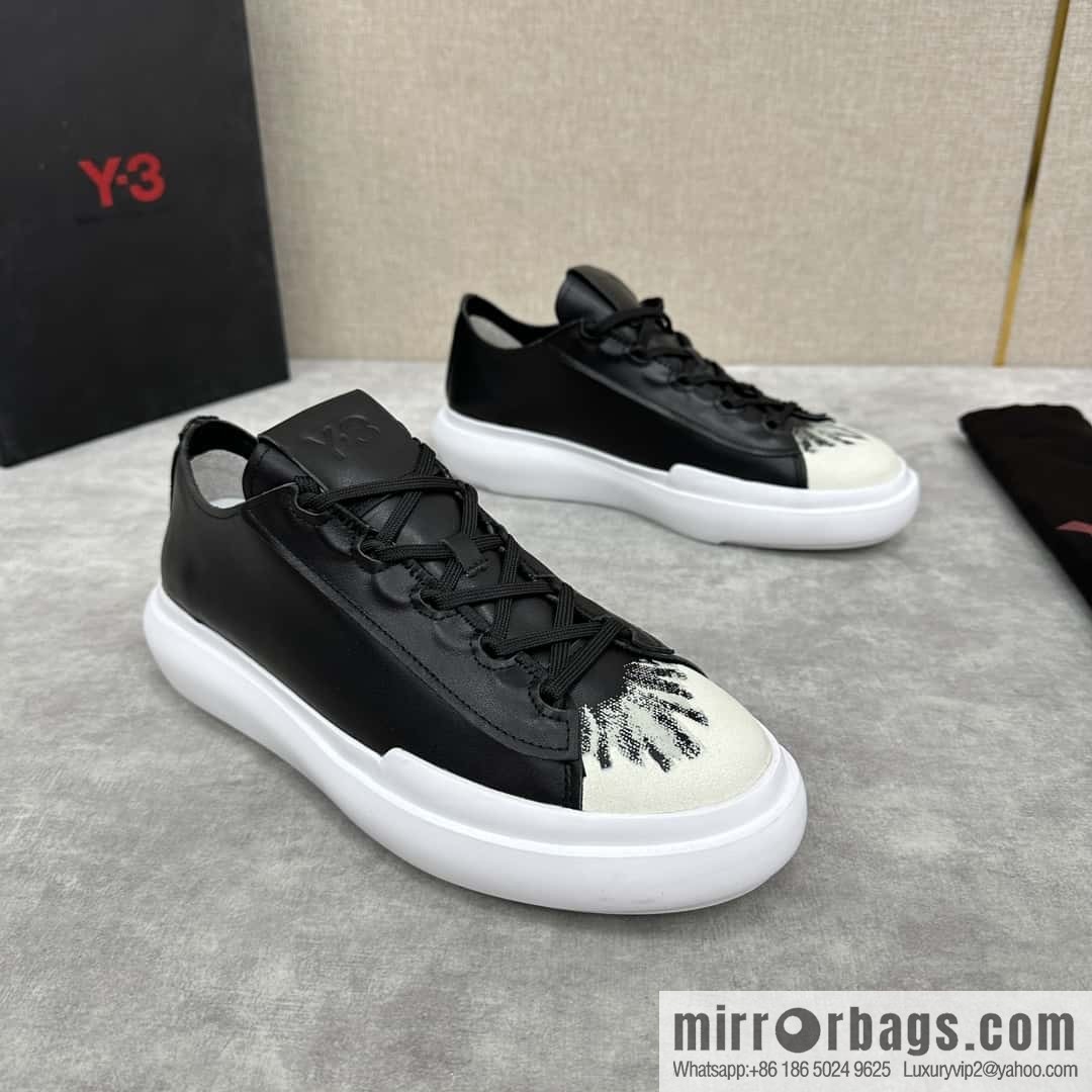 💋💍Y-3 new products, casual shoes board shoes, old man Yamamoto-Yoji graffiti toe lace-up versatile style platform men's board shoes