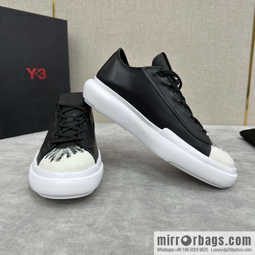 💋💍Y-3 new products, casual shoes board shoes, old man Yamamoto-Yoji graffiti toe lace-up versatile style platform men's board shoes