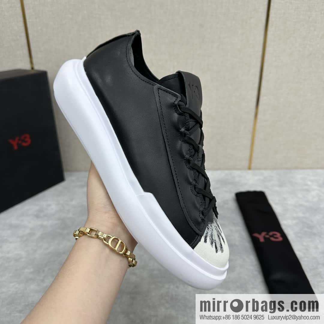 💋💍Y-3 new products, casual shoes board shoes, old man Yamamoto-Yoji graffiti toe lace-up versatile style platform men's board shoes