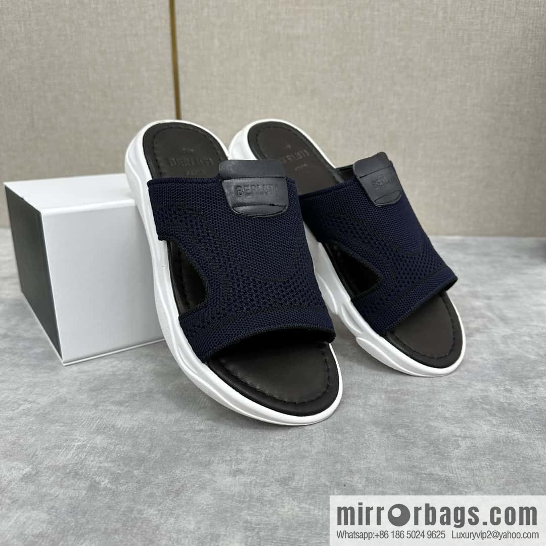 💋💍Berlut Bruti's new summer 2024 collection, the new Shadow knitted and leather slippers