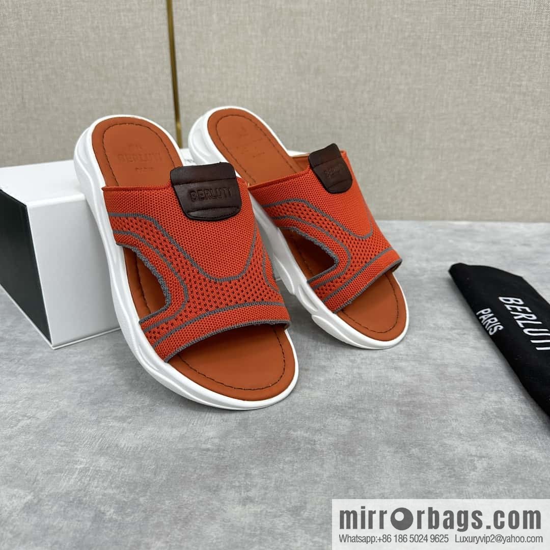 💋💍Berlut Bruti's new summer 2024 collection, the new Shadow knitted and leather slippers