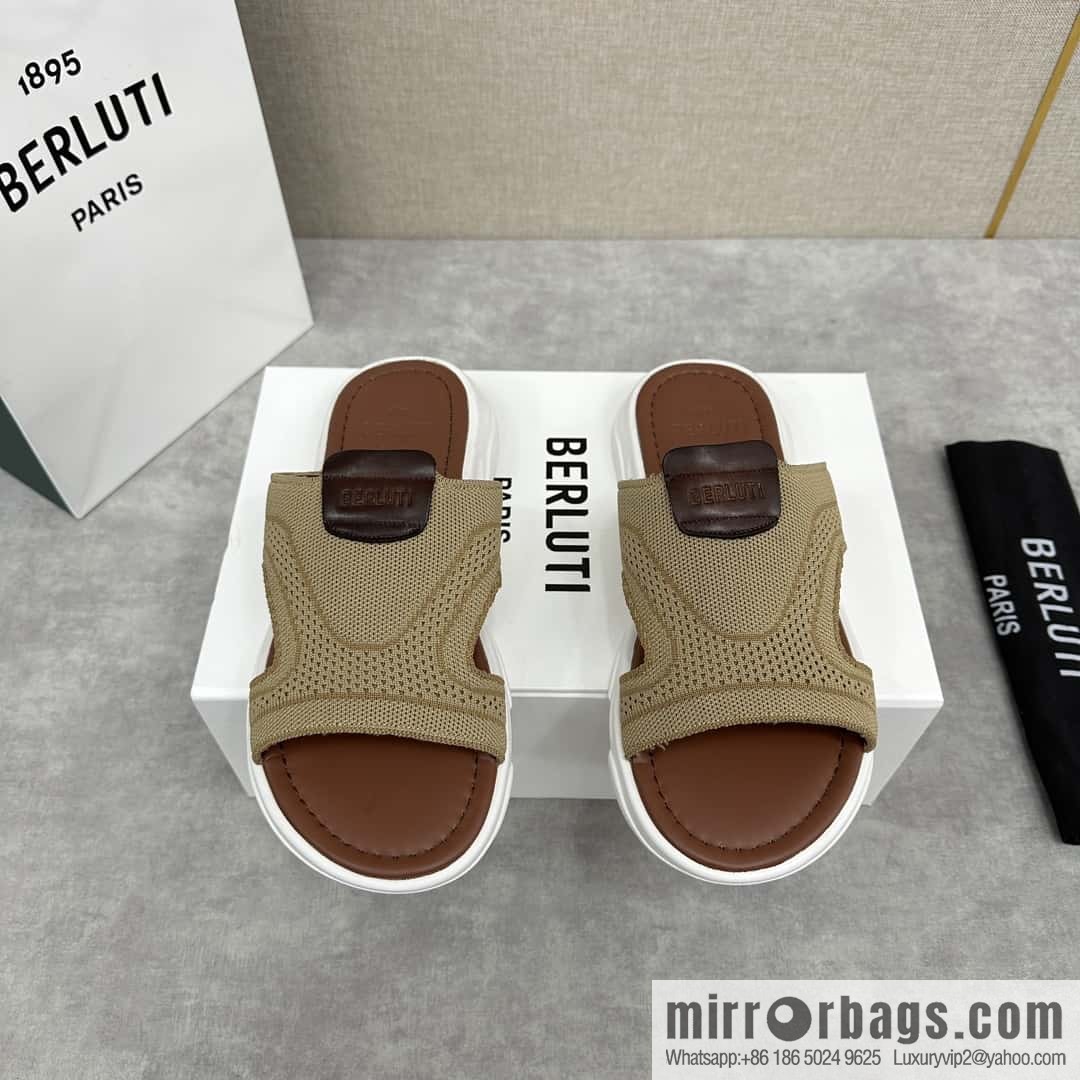 💋💍Berlut Bruti's new summer 2024 collection, the new Shadow knitted and leather slippers