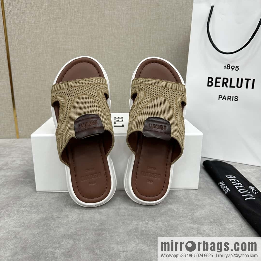 💋💍Berlut Bruti's new summer 2024 collection, the new Shadow knitted and leather slippers