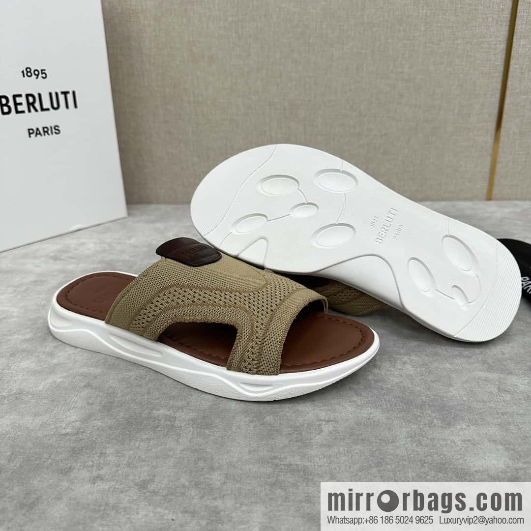 💋💍Berlut Bruti's new summer 2024 collection, the new Shadow knitted and leather slippers
