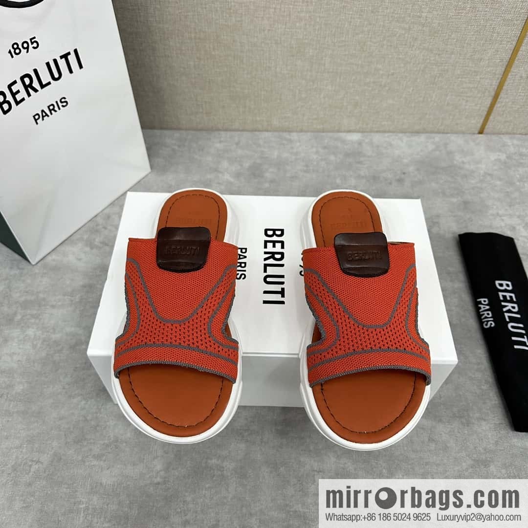 💋💍Berlut Bruti's new summer 2024 collection, the new Shadow knitted and leather slippers