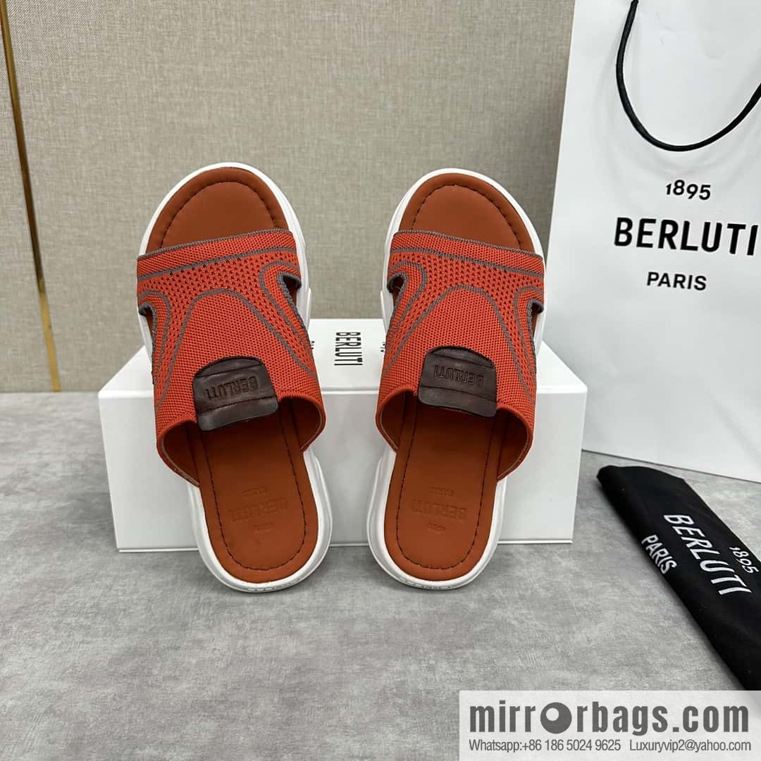 💋💍Berlut Bruti's new summer 2024 collection, the new Shadow knitted and leather slippers
