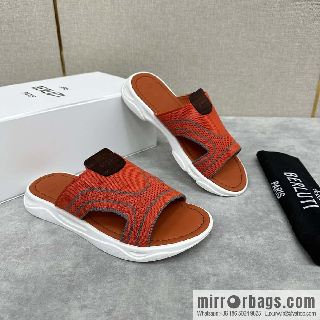 💋💍Berlut Bruti's new summer 2024 collection, the new Shadow knitted and leather slippers