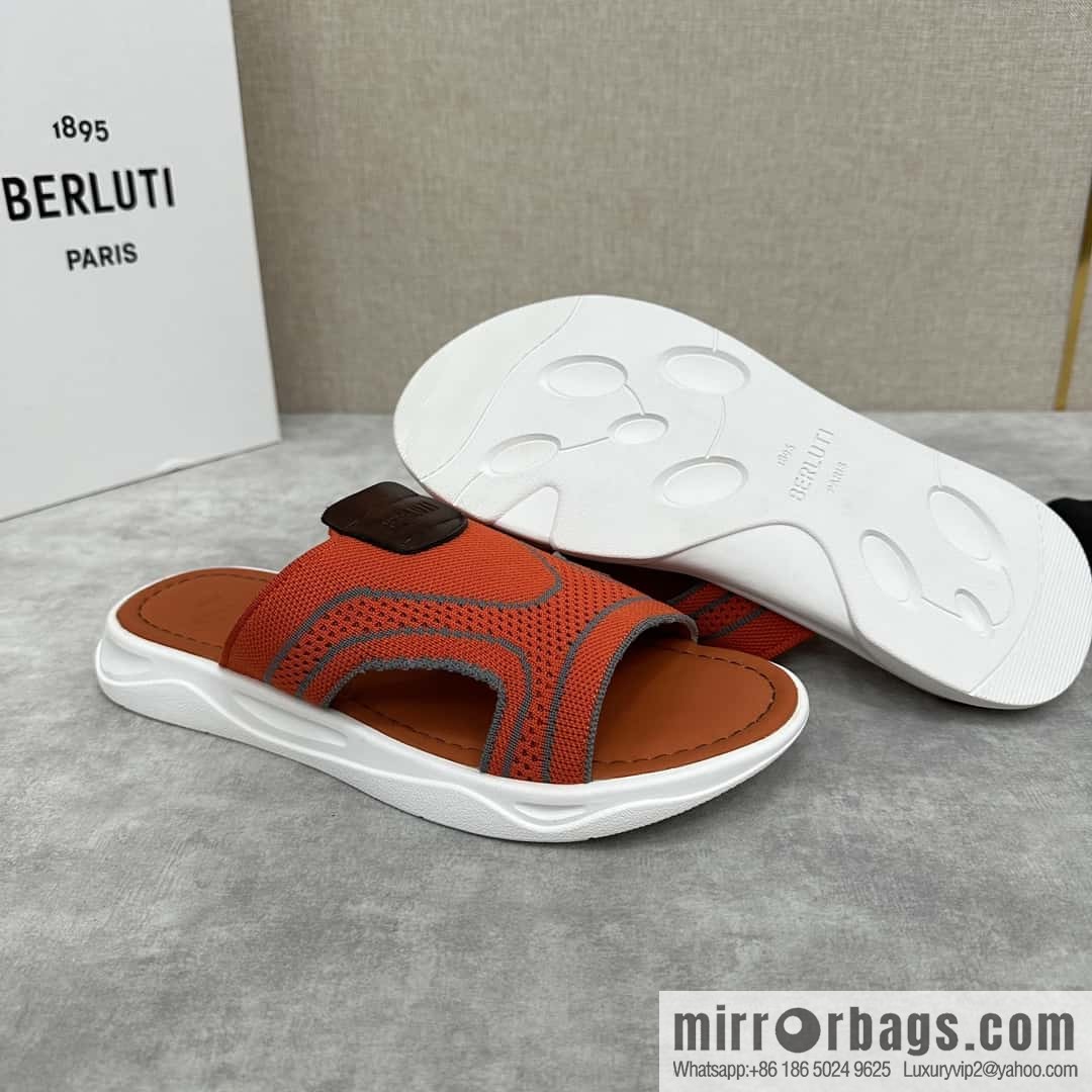 💋💍Berlut Bruti's new summer 2024 collection, the new Shadow knitted and leather slippers