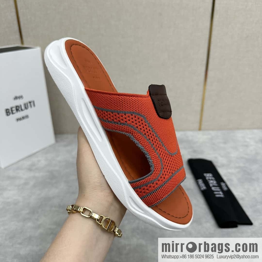 💋💍Berlut Bruti's new summer 2024 collection, the new Shadow knitted and leather slippers