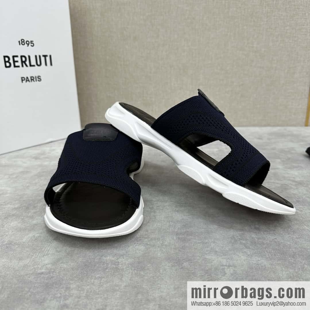💋💍Berlut Bruti's new summer 2024 collection, the new Shadow knitted and leather slippers