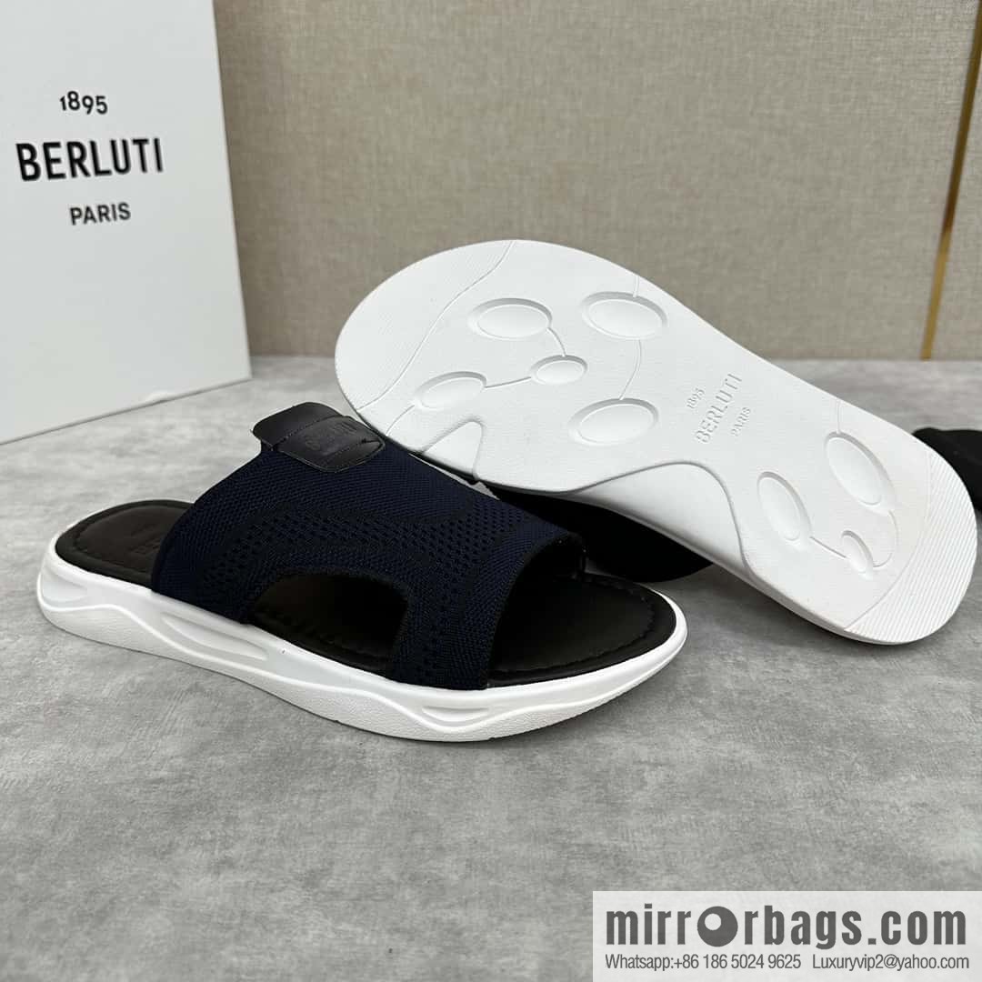 💋💍Berlut Bruti's new summer 2024 collection, the new Shadow knitted and leather slippers