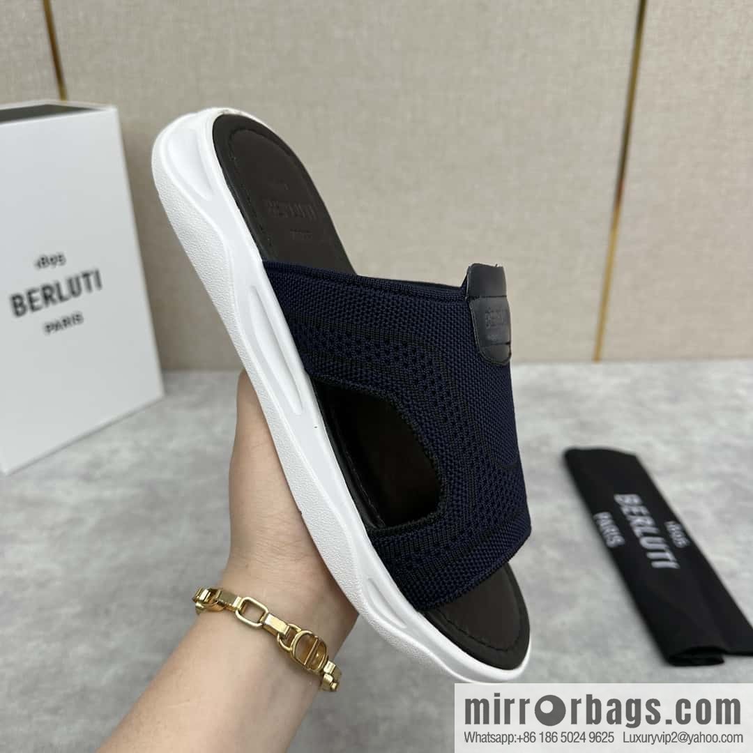 💋💍Berlut Bruti's new summer 2024 collection, the new Shadow knitted and leather slippers