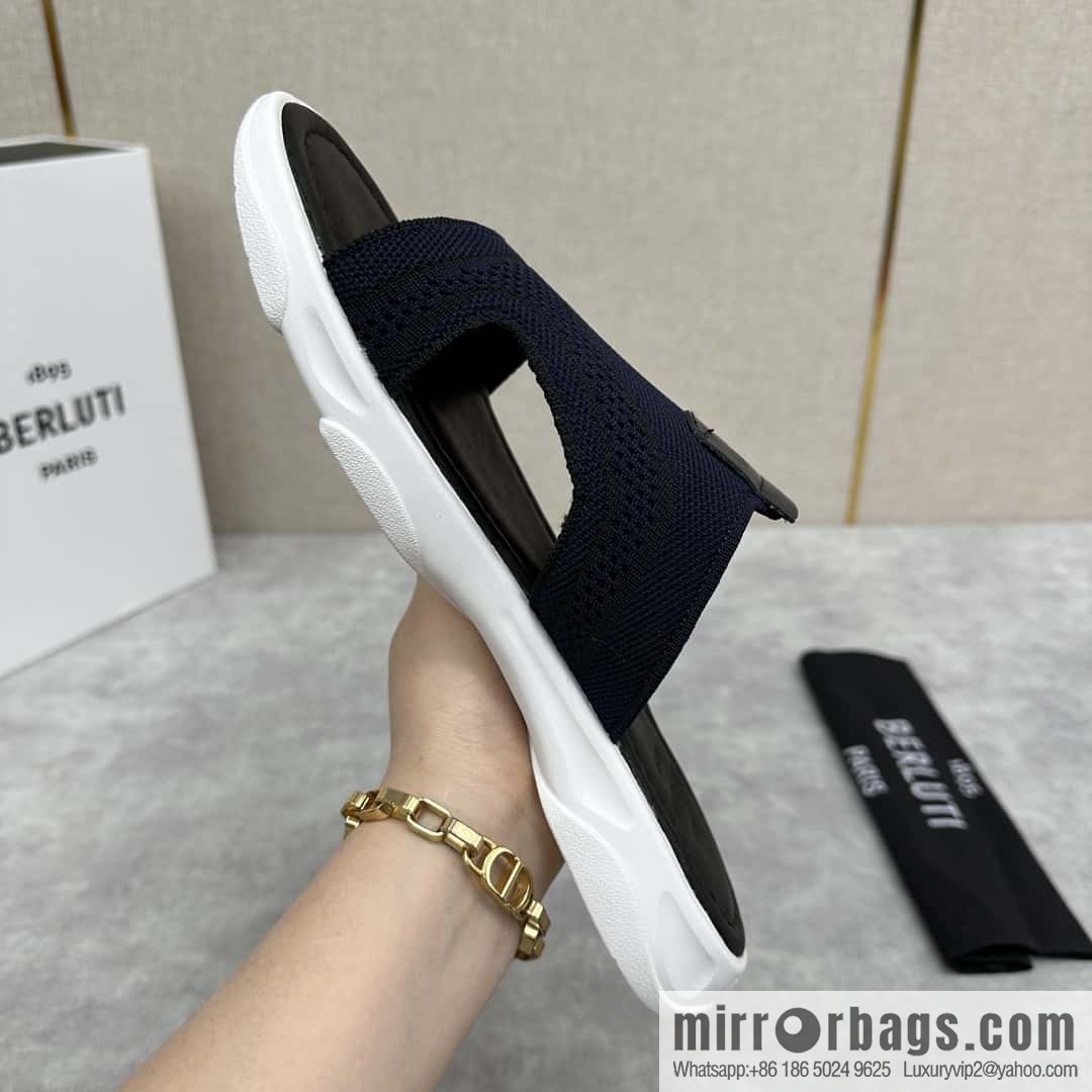💋💍Berlut Bruti's new summer 2024 collection, the new Shadow knitted and leather slippers