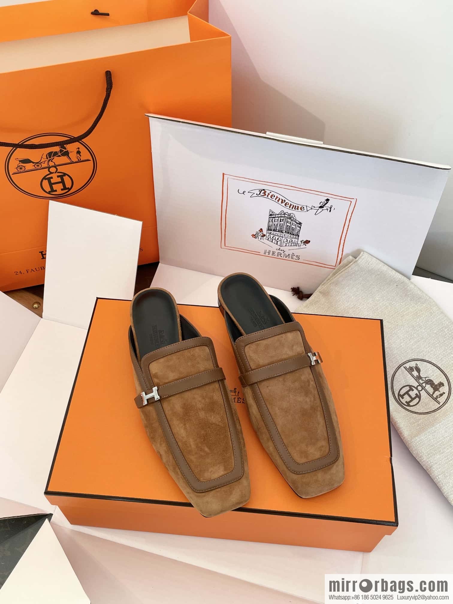 Purchasing grade 🐎 𝐇𝐄𝐑*𝐄𝐒|| Love Horse Home Square Head Small Button Muller Half Slippers