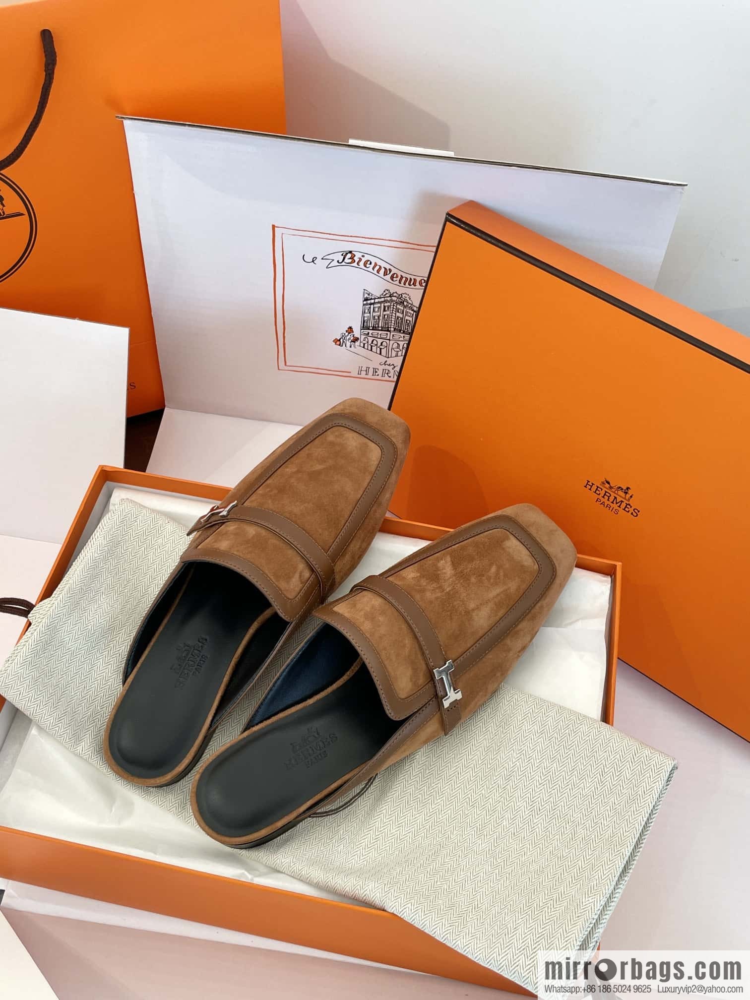 Purchasing grade 🐎 𝐇𝐄𝐑*𝐄𝐒|| Love Horse Home Square Head Small Button Muller Half Slippers