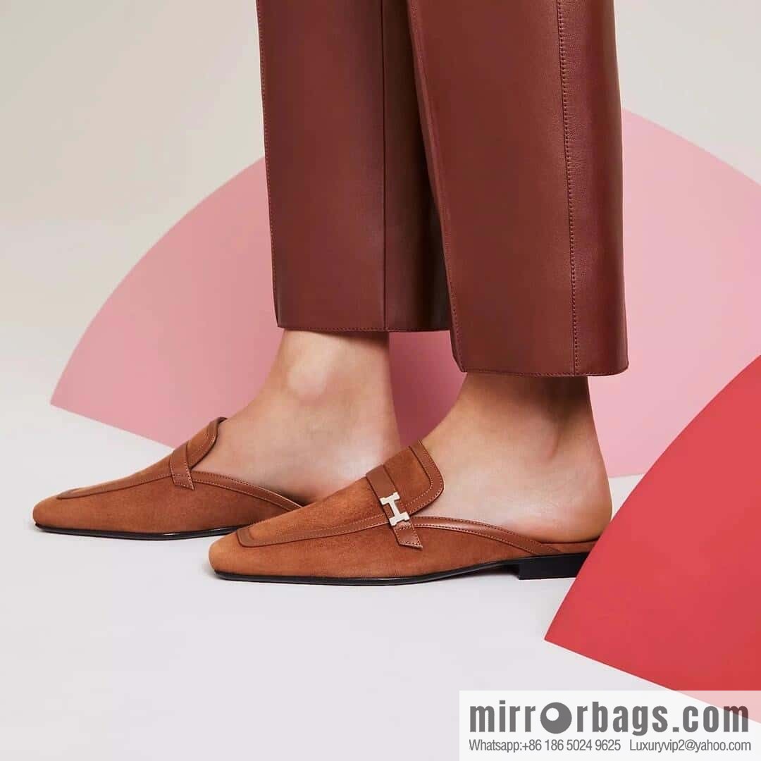 Purchasing grade 🐎 𝐇𝐄𝐑*𝐄𝐒|| Love Horse Home Square Head Small Button Muller Half Slippers