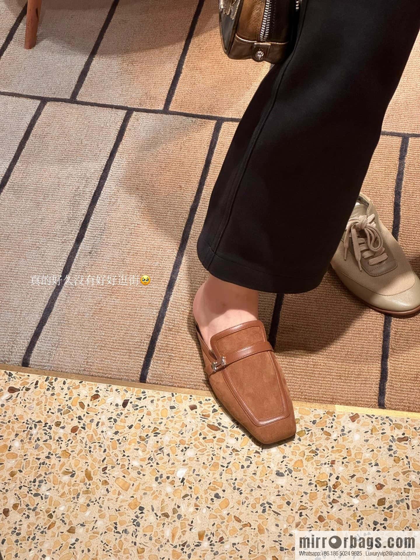 Purchasing grade 🐎 𝐇𝐄𝐑*𝐄𝐒|| Love Horse Home Square Head Small Button Muller Half Slippers