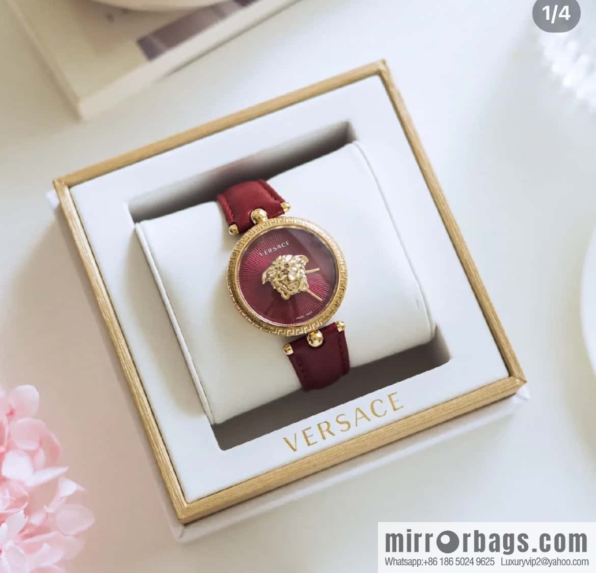 Versace Black Gold Quartz Ladies Watch 34mm PALAZZO Classic Series