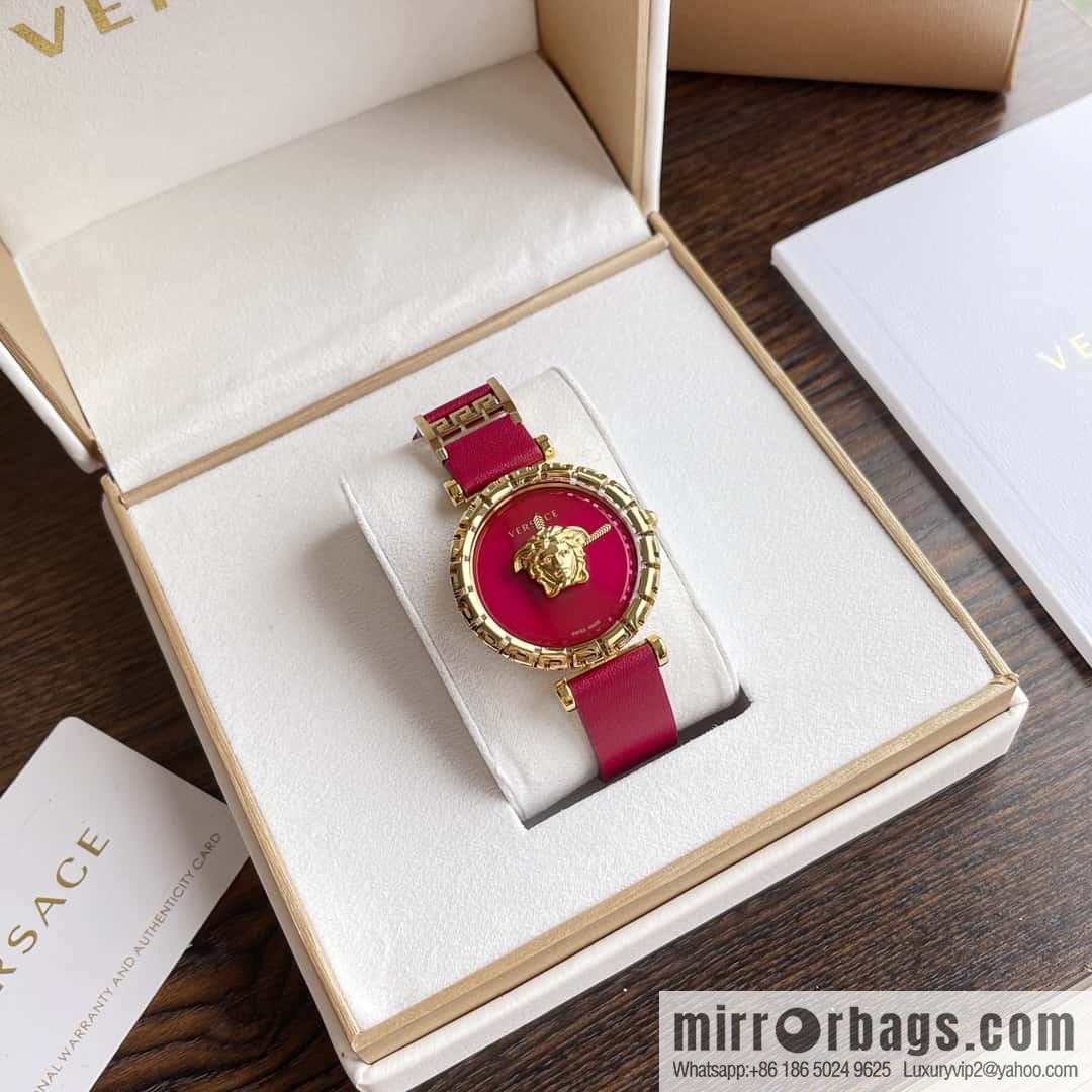 Versace Black Gold Quartz Ladies Watch 34mm PALAZZO Classic Series