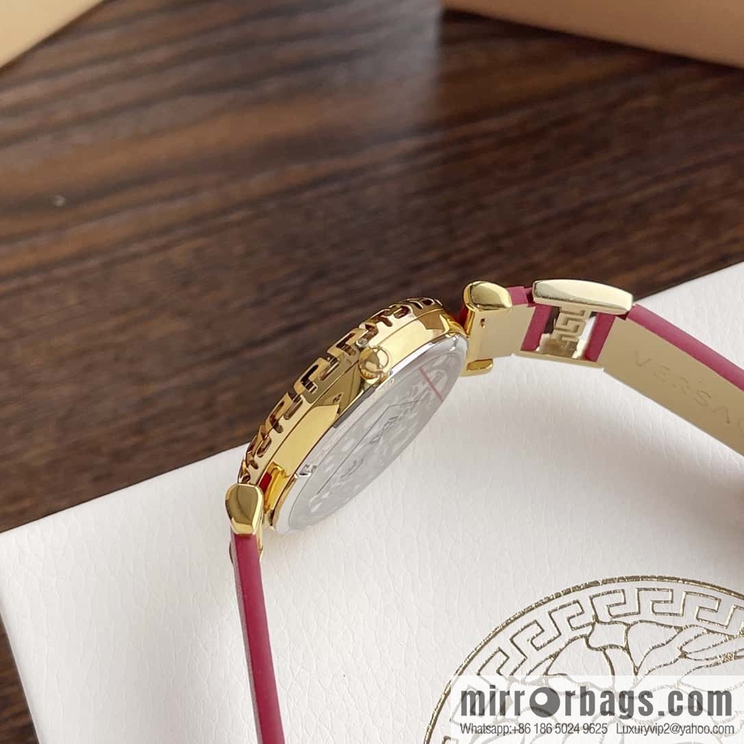 Versace Black Gold Quartz Ladies Watch 34mm PALAZZO Classic Series