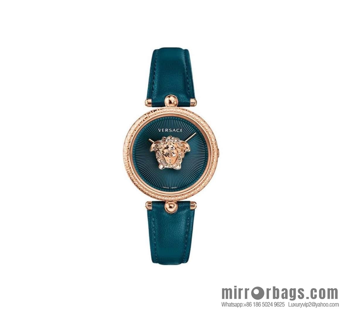 Versace Black Gold Quartz Ladies Watch 34mm PALAZZO Classic Series