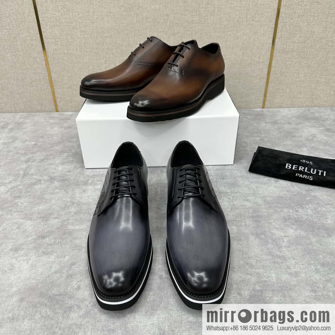 💋 💍 BERLUT New Alessio leather oxfords, men's platform shoes