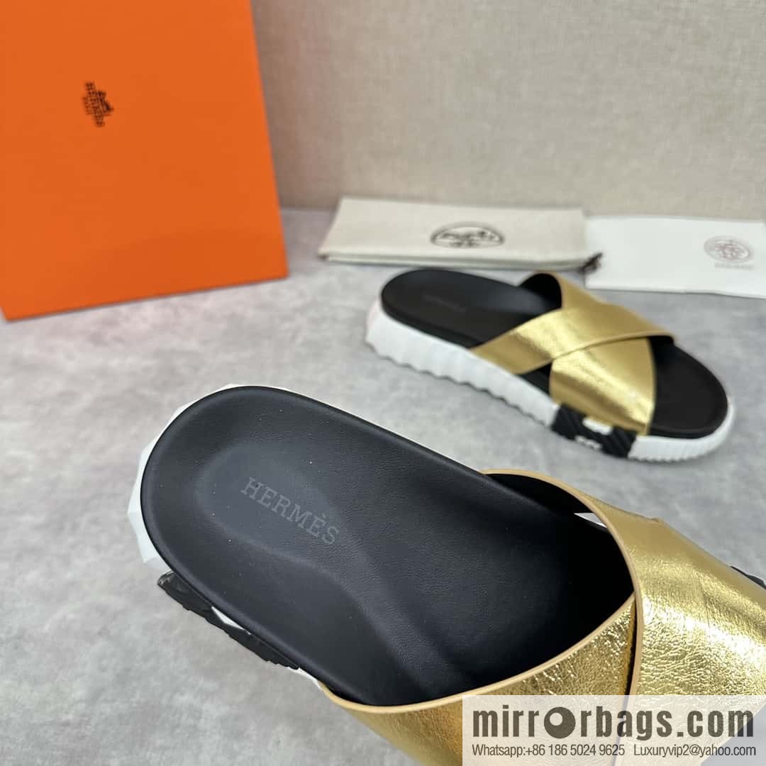 💋💍 H new cross slippers Hermès * Hermès-Shi, the latest classic men's Electric slippers