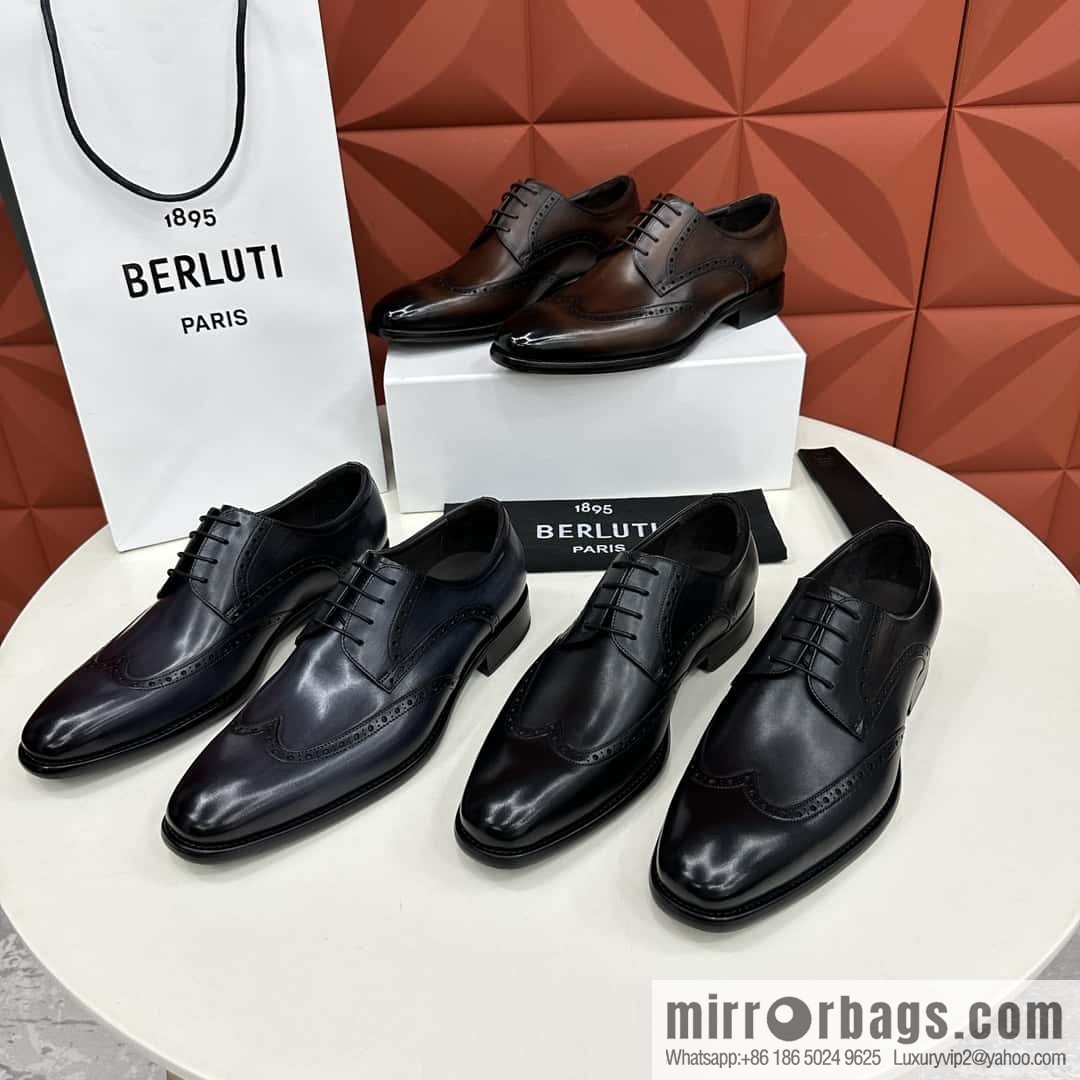 💋💍Berlut Bruti, new men's hand-polished formal leather shoes