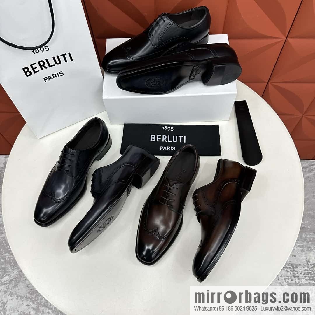 💋💍Berlut Bruti, new men's hand-polished formal leather shoes