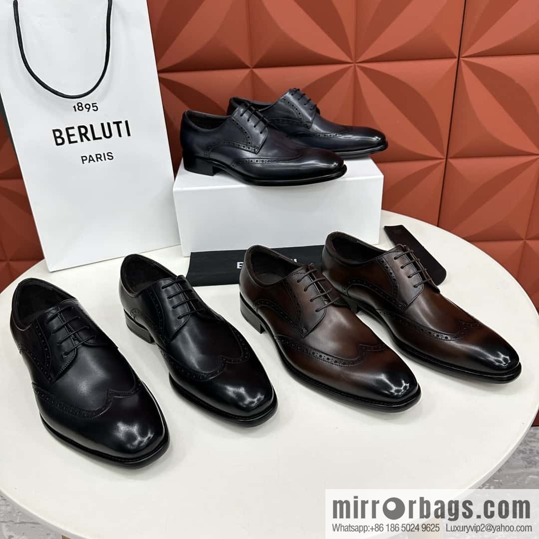💋💍Berlut Bruti, new men's hand-polished formal leather shoes
