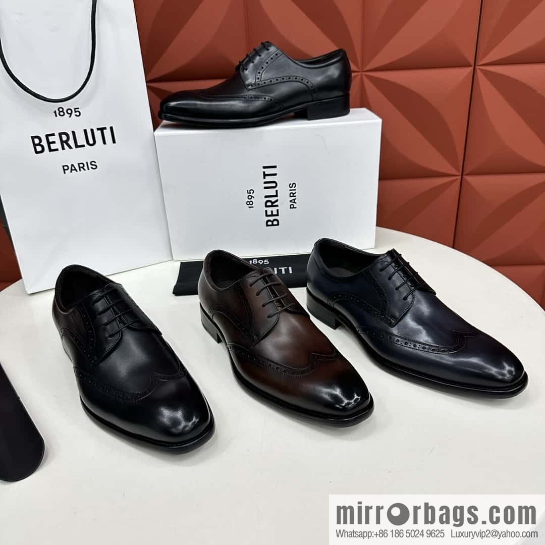 💋💍Berlut Bruti, new men's hand-polished formal leather shoes