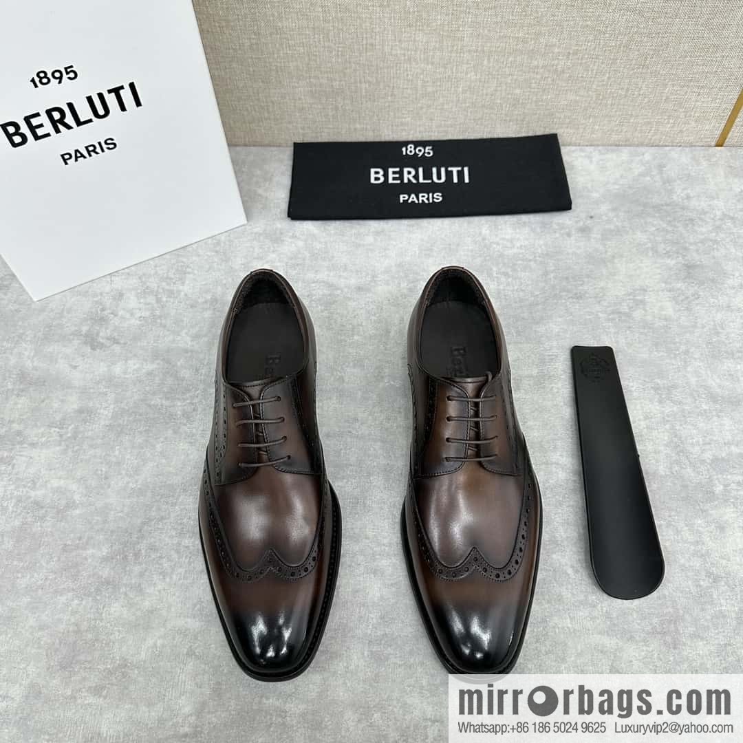 💋💍Berlut Bruti, new men's hand-polished formal leather shoes