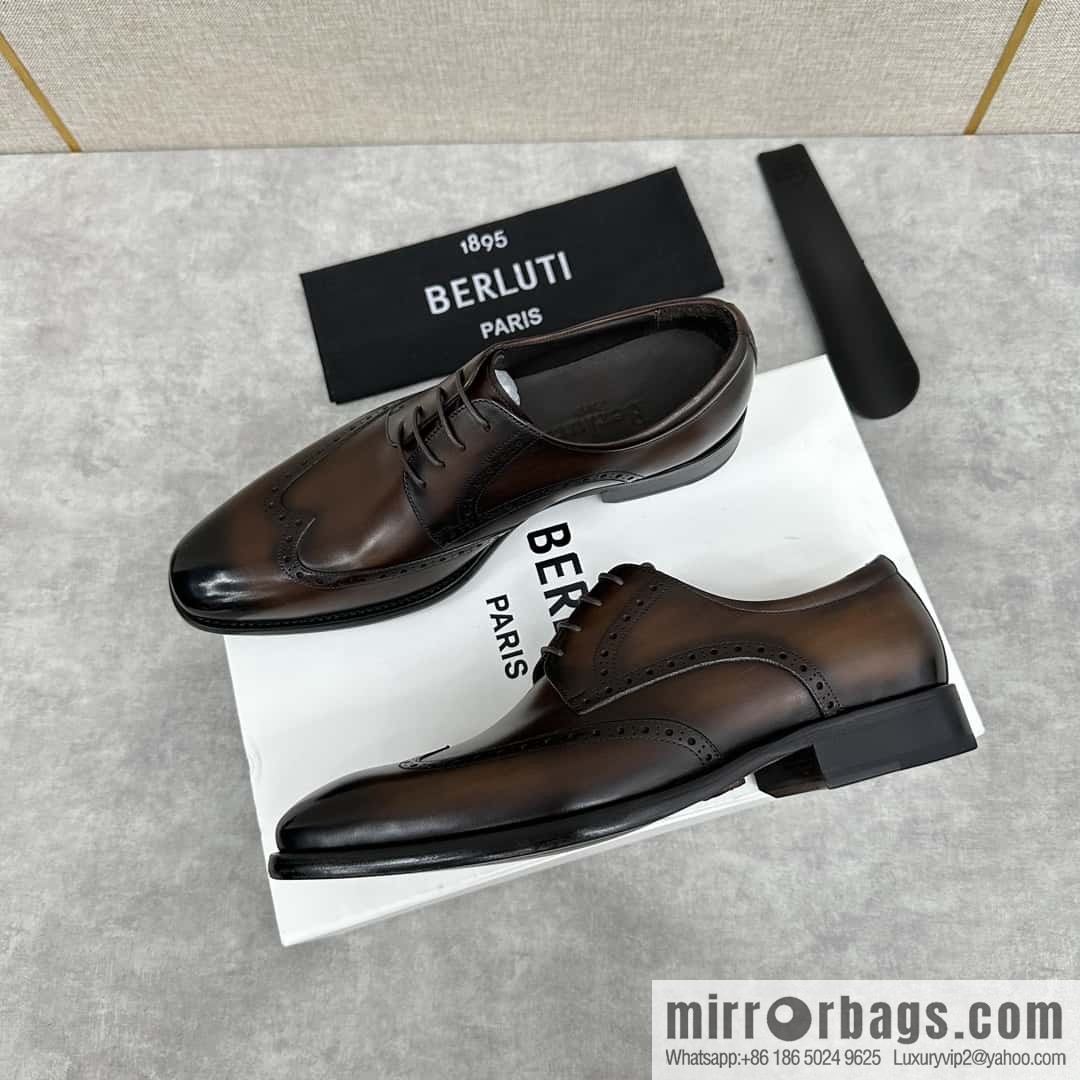 💋💍Berlut Bruti, new men's hand-polished formal leather shoes