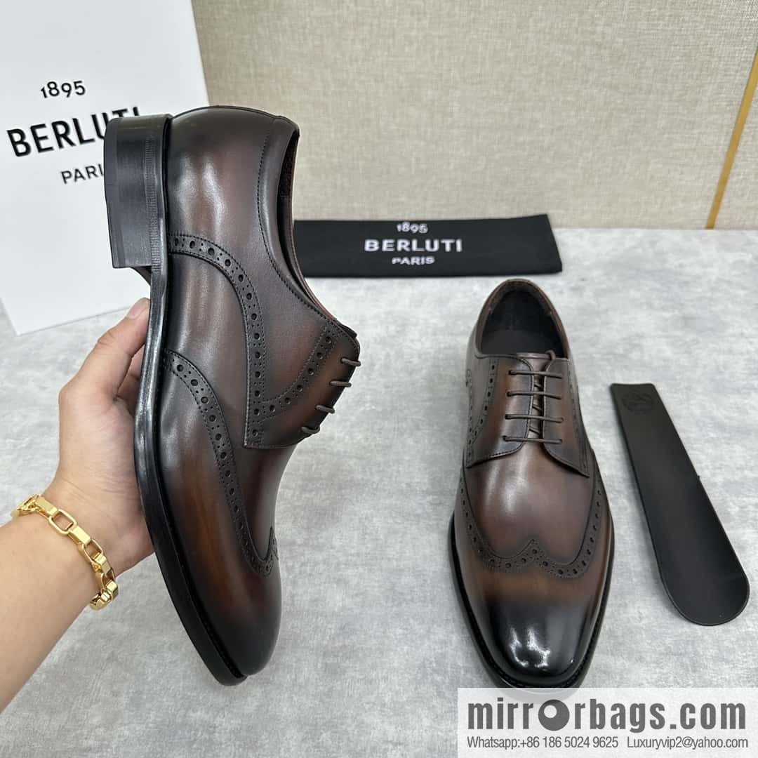 💋💍Berlut Bruti, new men's hand-polished formal leather shoes