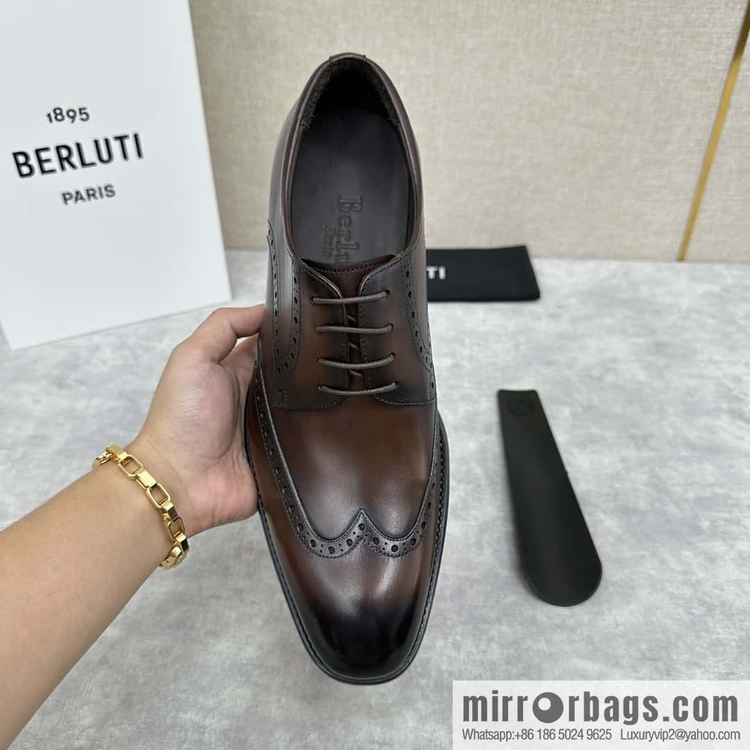 💋💍Berlut Bruti, new men's hand-polished formal leather shoes