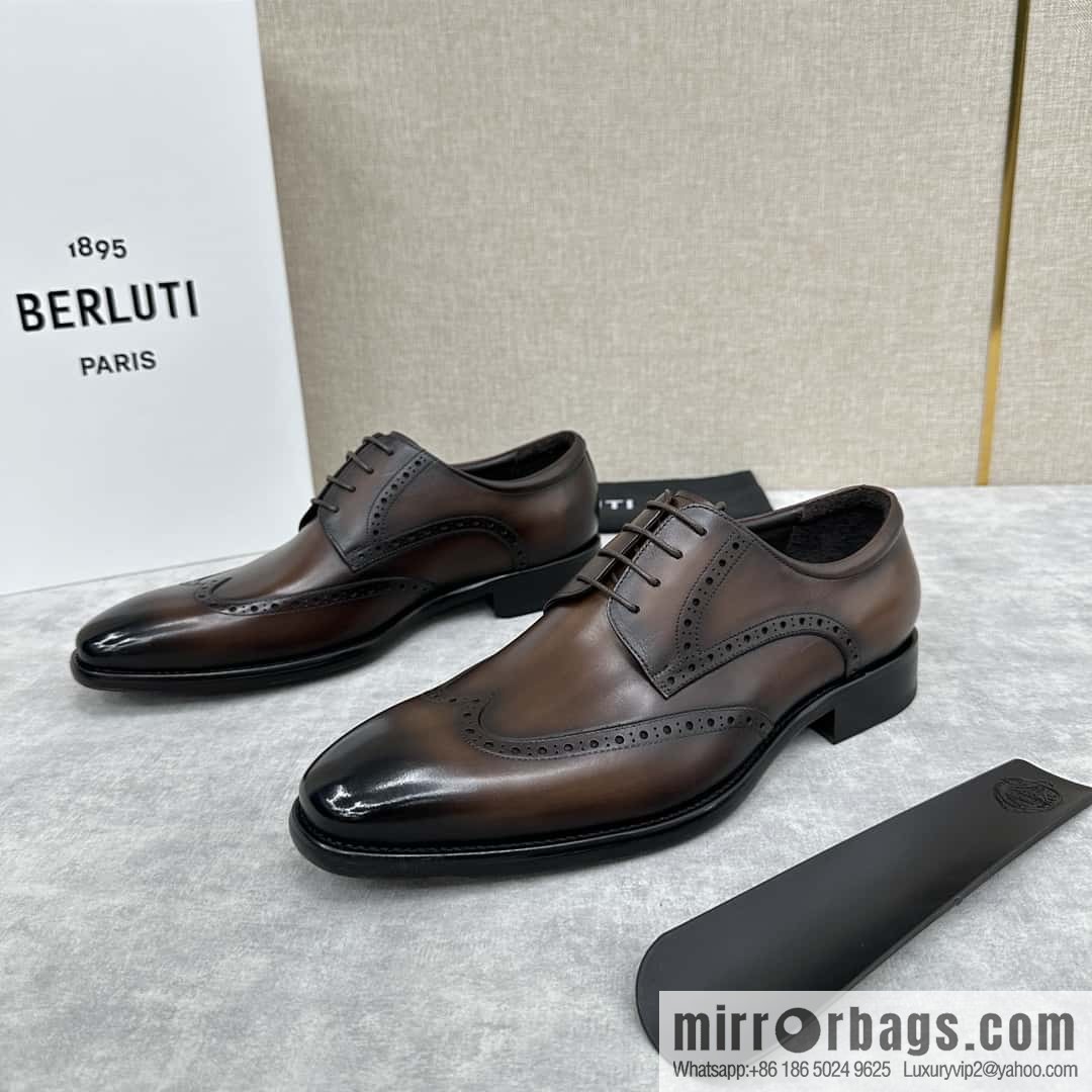💋💍Berlut Bruti, new men's hand-polished formal leather shoes