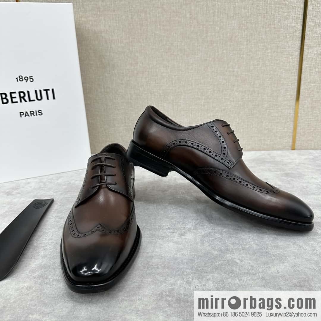 💋💍Berlut Bruti, new men's hand-polished formal leather shoes