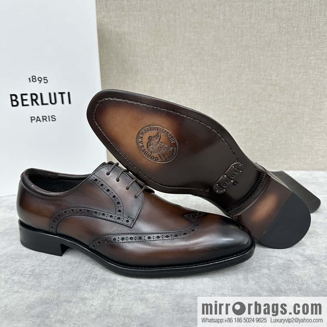 💋💍Berlut Bruti, new men's hand-polished formal leather shoes