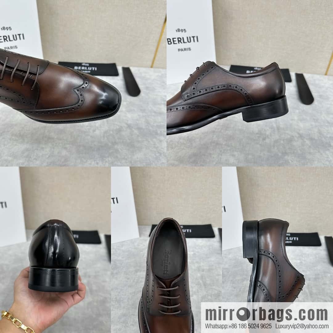 💋💍Berlut Bruti, new men's hand-polished formal leather shoes