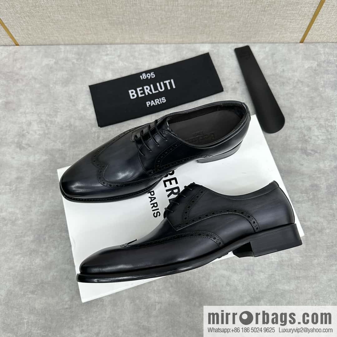 💋💍Berlut Bruti, new men's hand-polished formal leather shoes