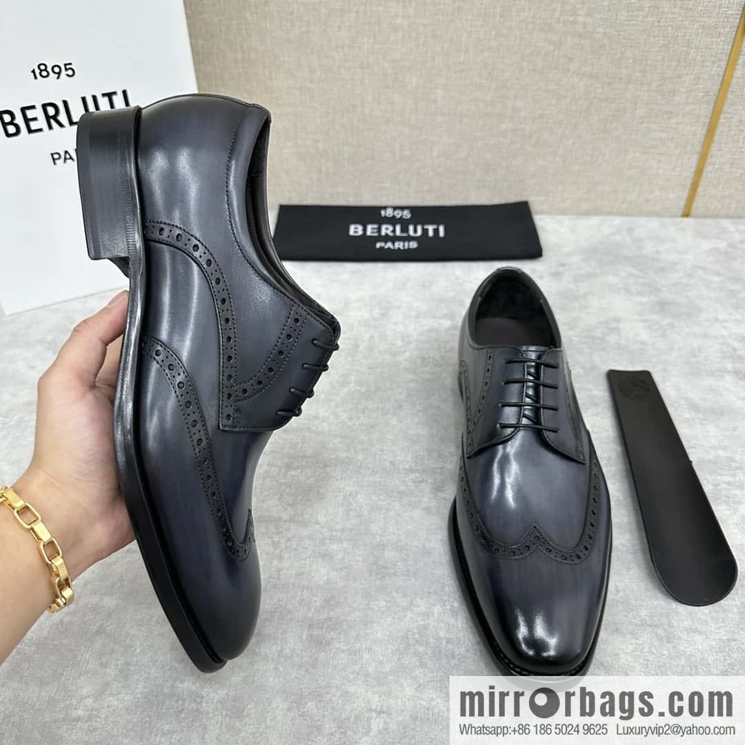 💋💍Berlut Bruti, new men's hand-polished formal leather shoes