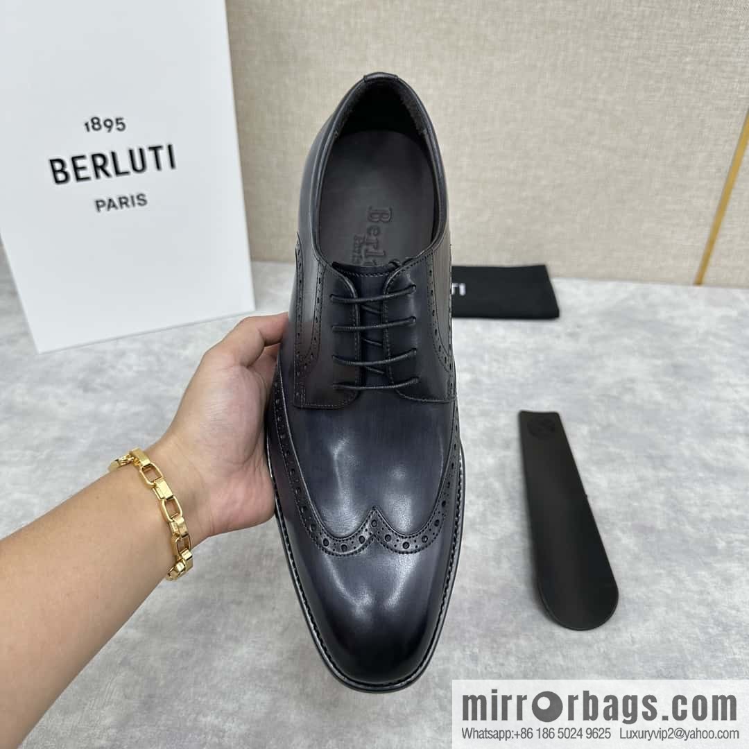 💋💍Berlut Bruti, new men's hand-polished formal leather shoes