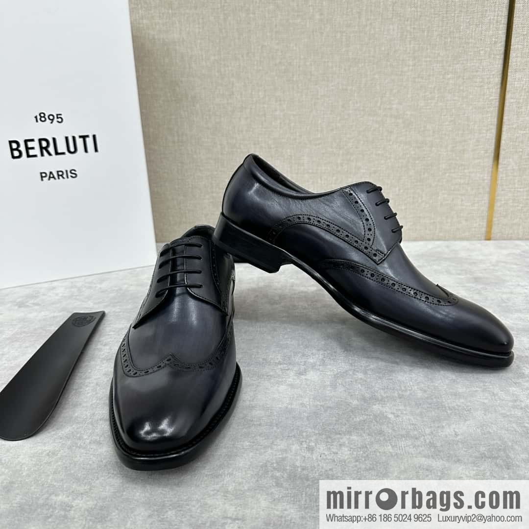 💋💍Berlut Bruti, new men's hand-polished formal leather shoes