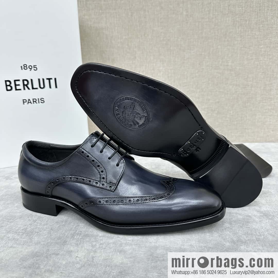 💋💍Berlut Bruti, new men's hand-polished formal leather shoes