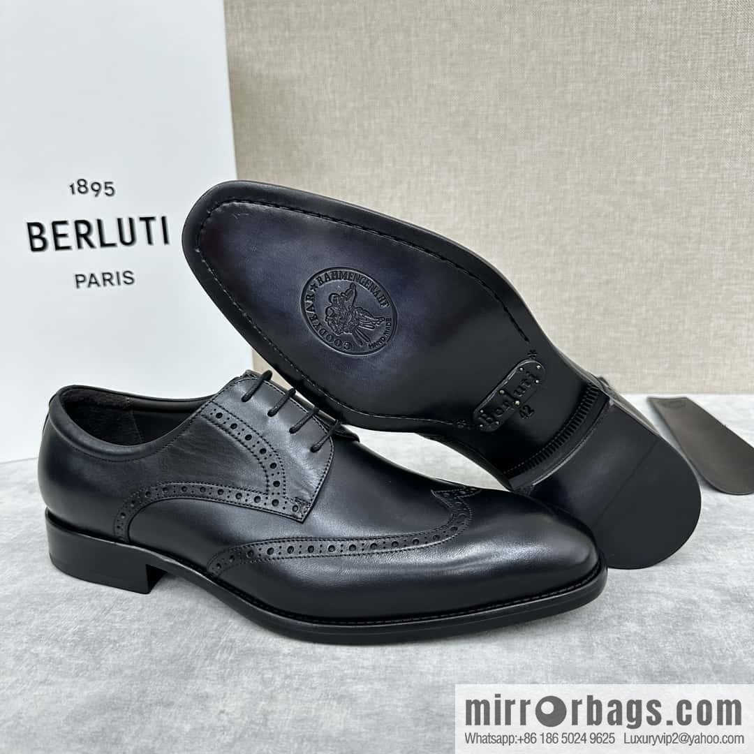💋💍Berlut Bruti, new men's hand-polished formal leather shoes