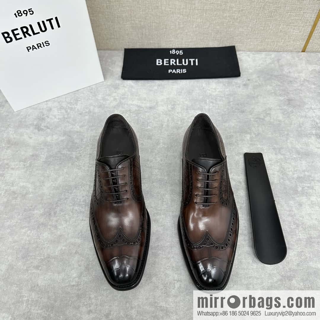 💋💍Berlut Bruti, new men's hand-polished formal leather shoes